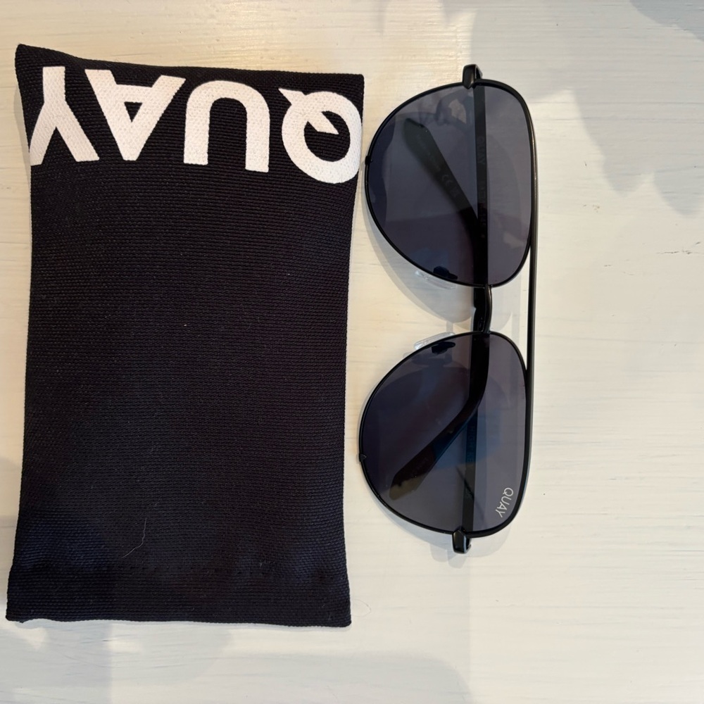 Quay Black Aviator Sunglasses